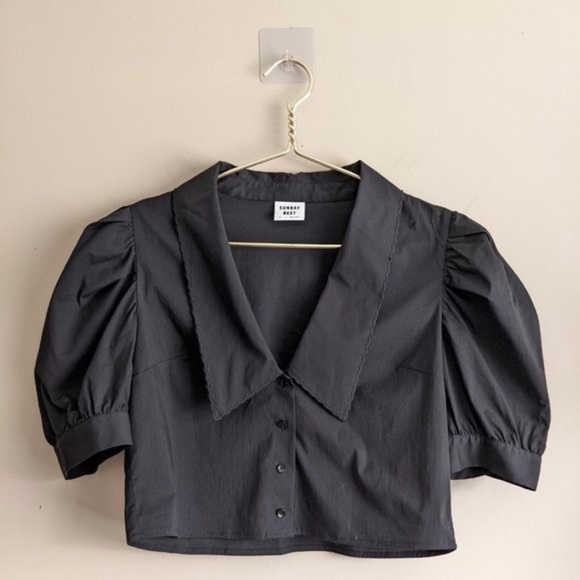 NWT Sunday Best Black New Solitaire Blouse XS - Picture 11 of 14